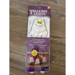 Fun World Halloween Blow‎ Mold Ghost Walkway Stake Lights Outdoor Yard Decor New